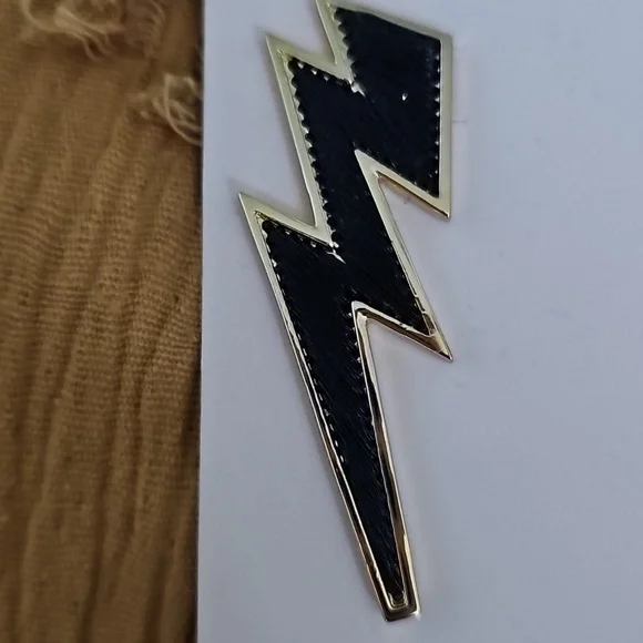 Mignonne Gavigan Black and Gold Lightning Earrings - Picture 3 of 4